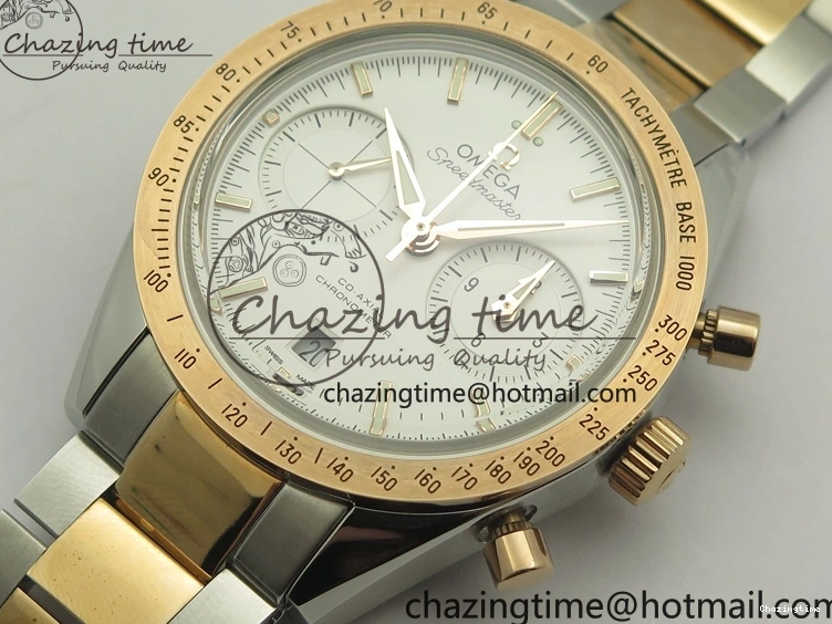 0106 Thermal Speedmaster ’57 Co-Axial SS RG OMF 1:1 Best Edition White Dial On SS RG Bracelet A9300 (Free Leather Strap) 8074